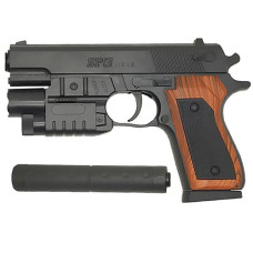 Пистолет с пульками 6 мм Bambi SM729+(SP3F) G с фонариком и глушителем (SM729+(SP3F)-RT)