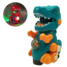 Игрушка для мыльных пузырей Bambi ZR161 T танцующий Динозавр с подсветкой, Зеленый (ZR161 Turquoise-RT)