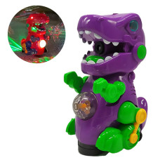 Игрушка для мыльных пузырей Bambi ZR161 V танцующий Динозавр с подсветкой, Фиолетовый (ZR161 Violet-RT)