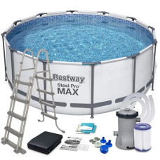 Каркасный бассейн Bestway, полный комплект, 396x122 см, 12690 л (5618w-INT) Каркасный бассейн Bestway, полный комплект, 396x122 см, 12690 л (5618w-INT)