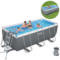 Каркасный бассейн прямоугольный Bestway с лестницей и фильтром, 412х201 см (IP-174434)