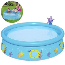 Надувной бассейн с фонтаном Bestway, Голубое море 152х38 см, 477 л (57326-marine-INT)