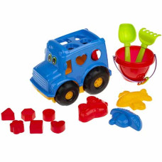 Сортер автобус Colorplast 0268, Бусик №3 с песочным набором (0268 Blue-RT)