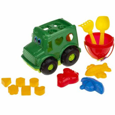 Сортер автобус Colorplast 0268, Бусик №3 с песочным набором (0268 Green-RT)