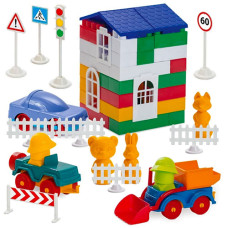 Конструктор с крупными деталями Colorplast 1-053 Лидер №4, 150 деталей (1-053-RT)