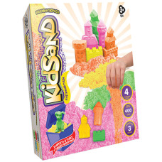 Кинетический песок Danko Toys KS-04-02U с формочками, 4 цвета, 400 гр. (KS-04-02U-RT)
