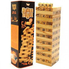 Настольная игра Дженга Danko Toys NT-01U B NUMBER TOWER на 54 бруска (NT-01U-RT)