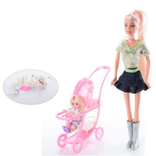 Детская кукла с дочкой Defa 20958-G с аксессуарами, Зеленый (20958 Green-RT)