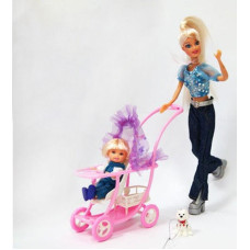 Детская кукла с дочкой Defa 20958-T с аксессуарами, Бирюзовый (20958 Turquoise-RT)