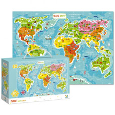 Пазлы на 100 штук DoDo Toys 300110/100110 Карта Мира, картинка 46х64 см (300110/100110-RT)