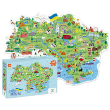 Пазлы на 100 штук DoDo Toys 300267 Карта Украины, картинка 45х64 см (300267-RT)