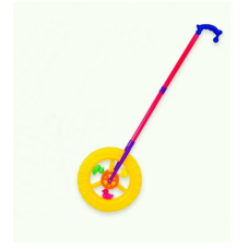 Каталка "Колесо" для малышей на палочке  три цвета