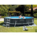Каркасный бассейн с лестницей Intex 549x132 см, песочный фильтр, тент, подстилка (IP-170399)