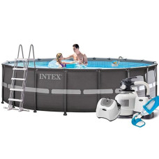 Каркасный бассейн с набором по уходу Intex 549х132 см, с песочным насосом, лестница, тент подстилка (IP-170919)