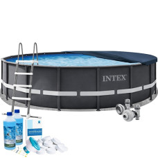Каркасный бассейн Intex Ultra XTR, в наборе лестница, подстилка, тент, химия, 610х122 см (IP-176001) Каркасный бассейн Intex Ultra XTR, в наборе лестница, подстилка, тент, химия, 610х122 см (IP-176001)