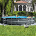 Каркасный бассейн с лестницей Intex 732x132 см, с песочным насосом, тент, подстилка (IP-170401)