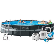 Каркасный бассейн с набором для ухода Intex 732x132 см, песочный насос, лестница, тент, подстилка (IP-170926)