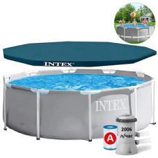 Каркасный бассейн с фильтром Intex, Prism Frame 305х99 см, 5927 л, тент (26706ND-3 New-INT)