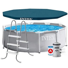 Каркасный бассейн с лестницей и фильтром Intex, Prism Frame 305х99 см, тент (26706ND-5 New-INT)