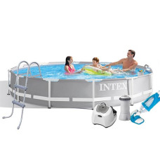Каркасный бассейн с набором для ухода Intex 366x76 см, с лестницей, тент, подстилка (IP-173421)