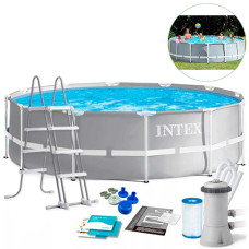 Каркасный бассейн с лестницей и фильтром Intex, Prism Frame 366х122 см, 10700 л (26718FS-INT)