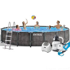 Каркасный бассейн с набором для ухода Intex 549x122 см, с насосом, лестница, тент, подстилка (IP-172674)