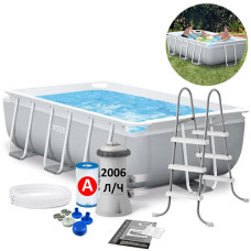 Каркасный бассейн с лестницей и фильтром Intex, Prism Frame 900х175 см, 3539 л (26784-INT)