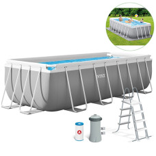 Каркасный бассейн с лестницей и фильтром Intex, Prism Frame 400х200 см, 8418 л (26790-INT)