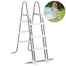 Лестница для бассейна 107 см Intex с высотой бортика от 91 до 107 см, складная (28075-INT)
