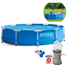Каркасный бассейн с фильтром Intex, Metal Frame 305х76 см, 4485 л (28202-INT)