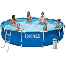 Каркасный бассейн с фильтром Intex 366x76 см, с лестницей. тентом и подстилкой, 6503 л (IP-172901)