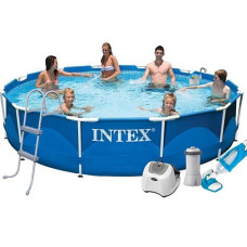 Каркасный бассейн с набором для ухода Intex 366x76 см, с фильтром, тент, подстилка, лестница (IP-173420)
