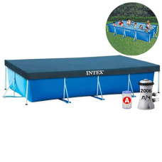 Каркасный бассейн с фильтром Intex, Metal Frame 450х220 см, 7127 л, тент  (28274-3 New-INT)