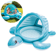 Детский надувной бассейн с навесом Intex, Черепаха, 218х206 см, 119 л (IP-175726)