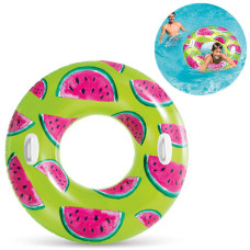 Надувной круг с ручками Intex, Арбуз, 107 см, Зеленый (56261-watermelon-INT)