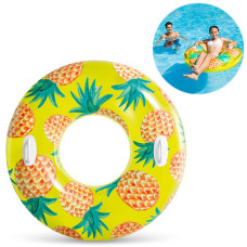 Надувной круг с ручками Intex, Ананас, 107 см, Желтый (56261-pineapple-INT)