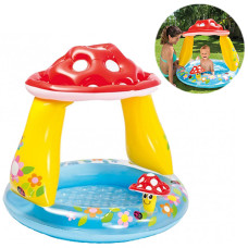 Маленький надувной бассейн с навесом Intex, Грибочек 102х89 см, 45 л (57114-INT)