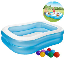Детский надувной бассейн Intex, с шариками, Семейный, 203х152 см, 540 л (IP-175839)
