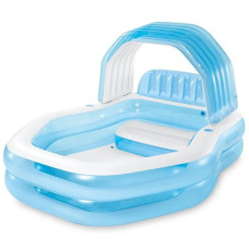 Детский надувной бассейн с навесом Intex с сиденьем, 229х191х135 см, 530 л (57186-RT)