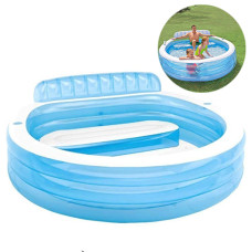 Надувной бассейн с сиденьем Intex, круглый 224х76 см, 640 л (57190-INT)