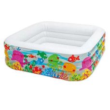 Надувной бассейн для детей Intex 150х29 см, Аквариум квадратный (57471-RT)