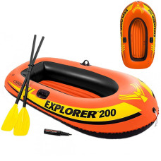 Надувная лодка полуторка Intex 58331 с веслами и насосом, Explorer-200 (58331-INT)