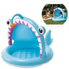 Надувной бассейн для малышей Intex с навесом, Рыба Удильщик 127х102 см, 45 л (58419-INT)