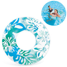 Надувной круг для плавания Intex, 91 см, Прозрачно-голубой (59251-INT)