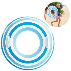 Надувной круг с ручками Intex, Полосатые мечты, 91 см (59256 Blue-White-RT)