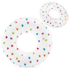 Надувной круг для плавания Intex, Сердце, 81 см, Прозрачно-белый (59259-heart-INT)