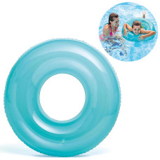 Надувной круг для плавания Intex, 76 см, Прозрачно-голубой (59260-blue-INT)