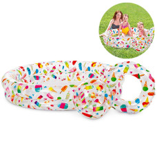 Бассейн детский надувной Intex с кругом и мячом, Мороженое, 122 см, 150 л (IP-167884)