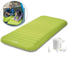 Надувной матрас туристический Intex с насосом, 191x76x17 см, Зеленый (64097-INT)