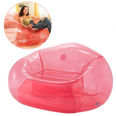 Надувное кресло прозрачное Intex 137х127х74 см, круглое, Красный (IP-174131)